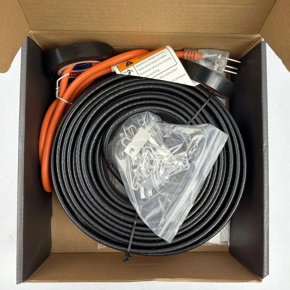 80ft 120V 8w/ft roof Gutter‎ Heater Self-Regulating de-icing Cable lighted plug